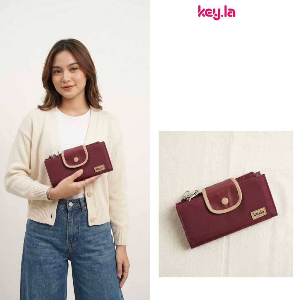 KEY.LA - DOMPET DISIPLIN KEUANGAN 6 KANTONG Terpisah, Dompet Budgeting Muat Banyak Free Sticker Baha