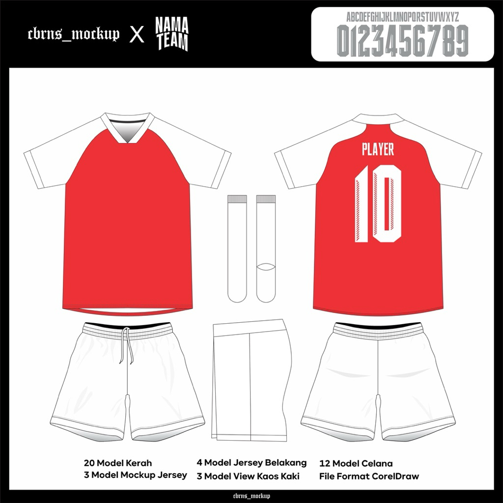 MOCKUP JERSEY Komplit 2D CorelDraw