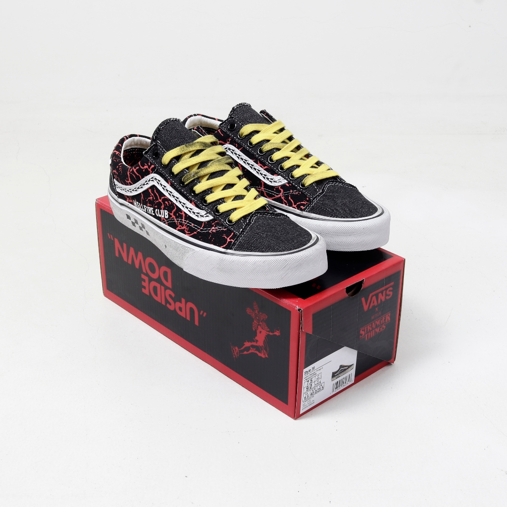 (MARKET) Sepatu Sneakers Vans Old Skool Stranger Things Hell Fire Club Black