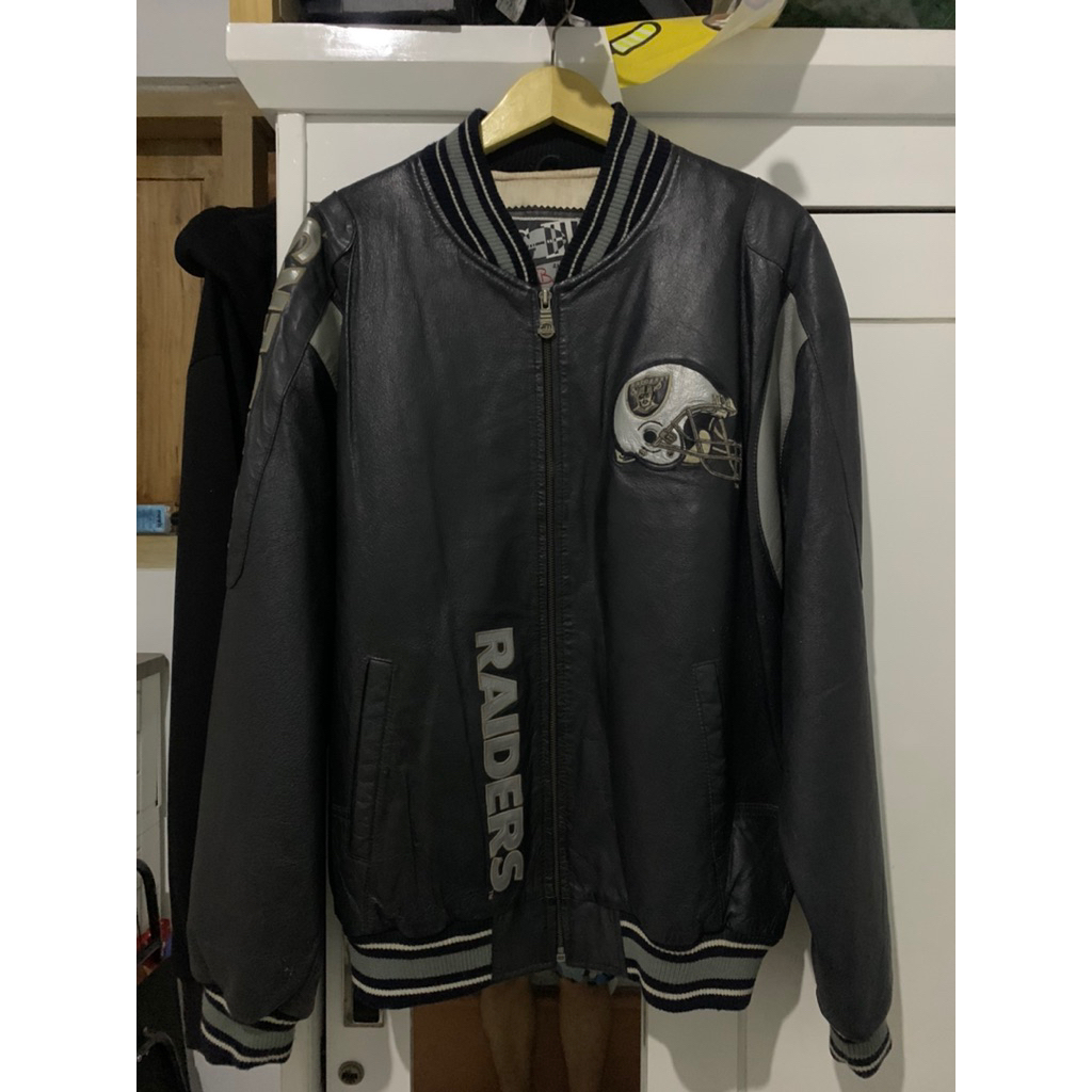 jacket vintage raiders leather G-III Carl Banks