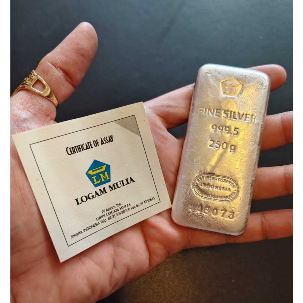 PERAK BATANGAN ANTAM 250 GR LOGAM MULIA SILVER BAR (BS)