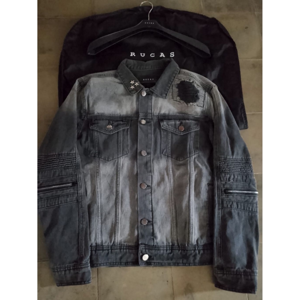 RUCAS JADE BLACK BIKER DENIM JACKET