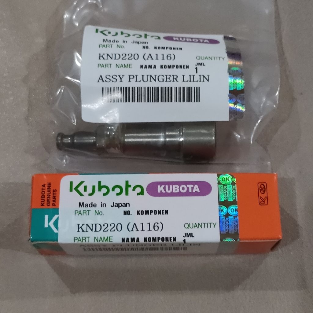 KND190 KND220 KND250 PLUNGER COCOK UNTUK MESIN DIESEL KUBOTA A116