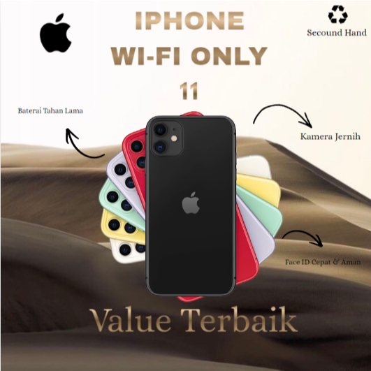 IPhone 11 ONLY WIFI 64GB 128GB 256GB ONLY WIFI SECOND FULSET