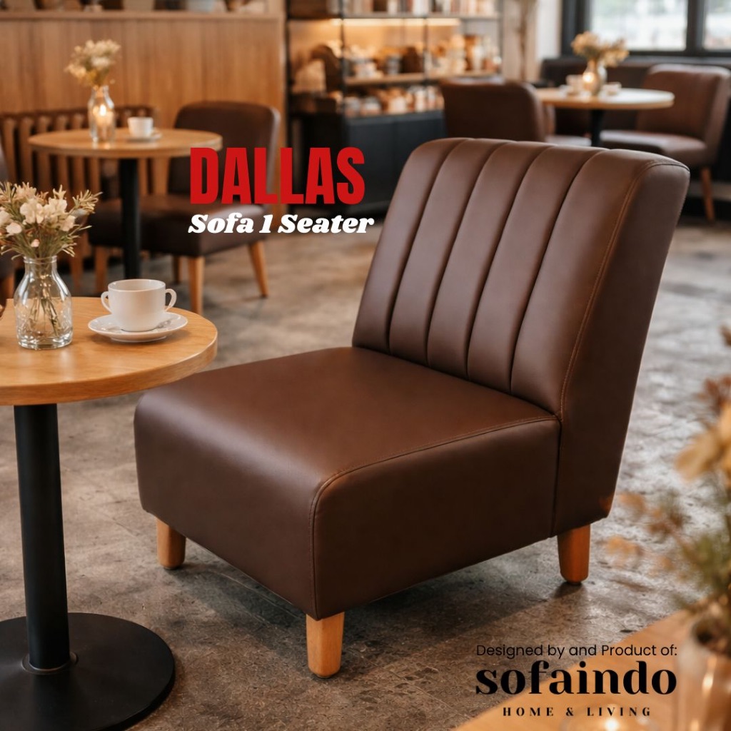 Sofaindo DALLAS - Sofa 1 Seater Minimalis Industrial (CAFE HOTEL RESTAURANT)