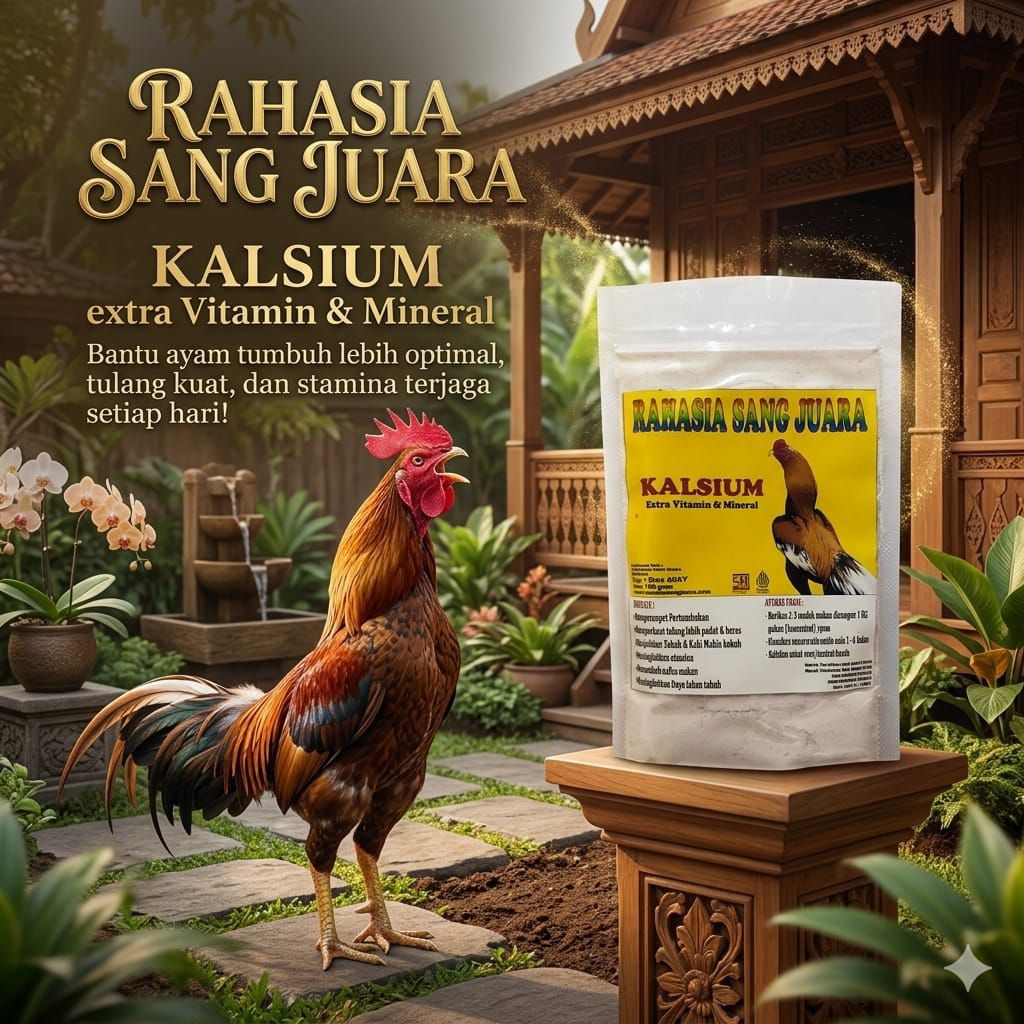 (VA51) Kalsium Ayam 150g | Vitamin & Mineral Ayam Petelur/Pedaging | Penguat Tulang & Stamina Ayam |