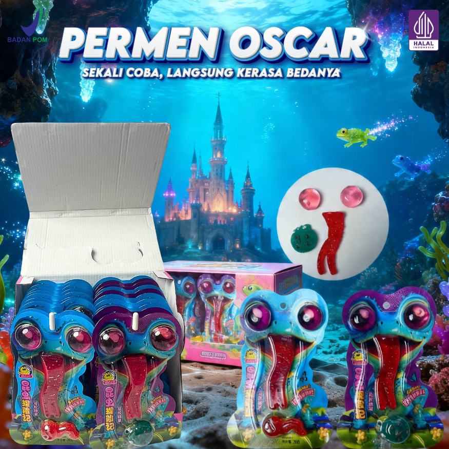 Permen Karakter Oscar Kenyal Bentuk Unik Rasa Buah Segar  / Permen Jelly Lembut