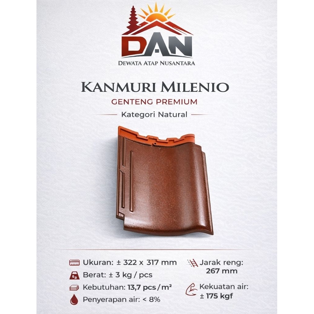 genteng keramik kanmuri milenio ecer