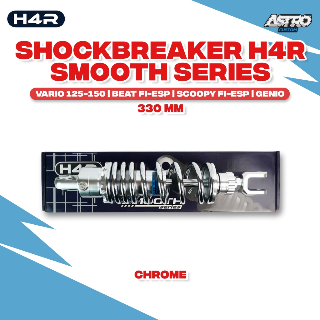 Shockbreaker H4R Smooth Series Vario 125 150 Beat Fi Scoopy Fi ESP Genio 330MM Single Shock Belakang