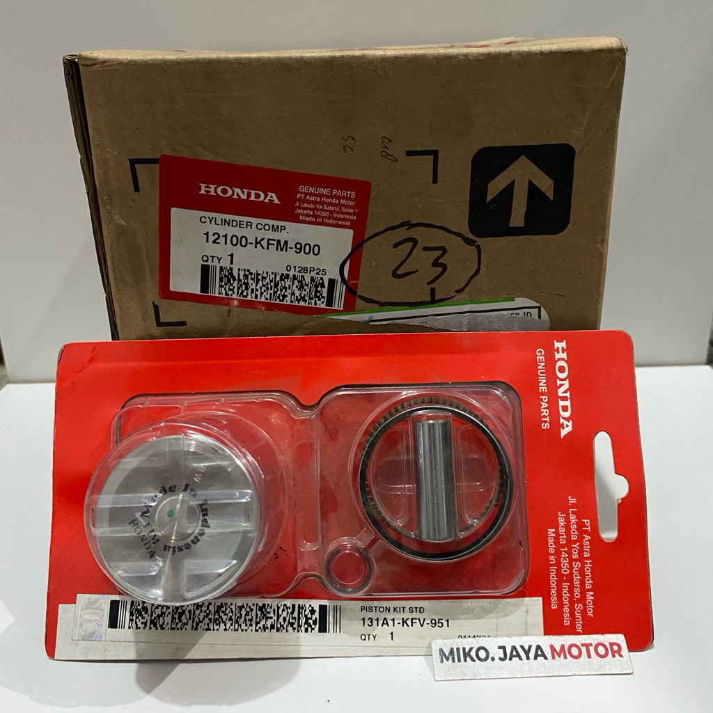 BLOK SEHER KFM PISTON KIT KFV LEGENDA / SUPRA FIT / REVO LAMA ORIGINAL HONDA