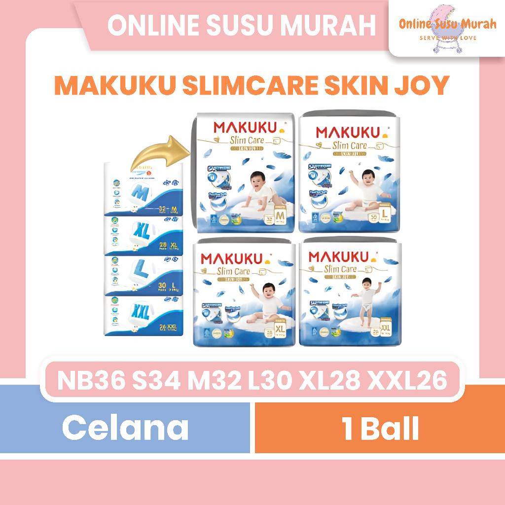 MAKUKU SAP DIAPERS SLIM CARE TAPE NB 36 S 34 PANTS M 32 L 30 XL 28 XXL 26 SLIMCARE PPKS