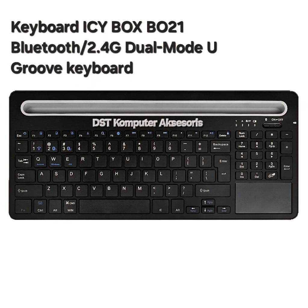 Keyboard ICY BOX B021 Silent keyboard Bluetooh Wireless Dual Mode  U Grove keyboard Numeric Plus Tou