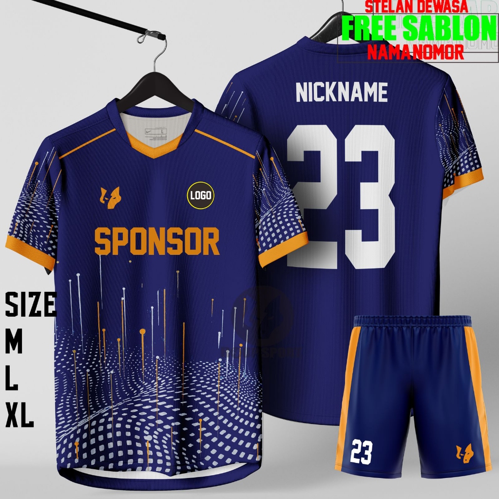 Jersey Paket Hemat 18 Pcs Free Sablon Nama Nomor Punggung Baju Bola Futsal Volly Olahraga sepak Bola