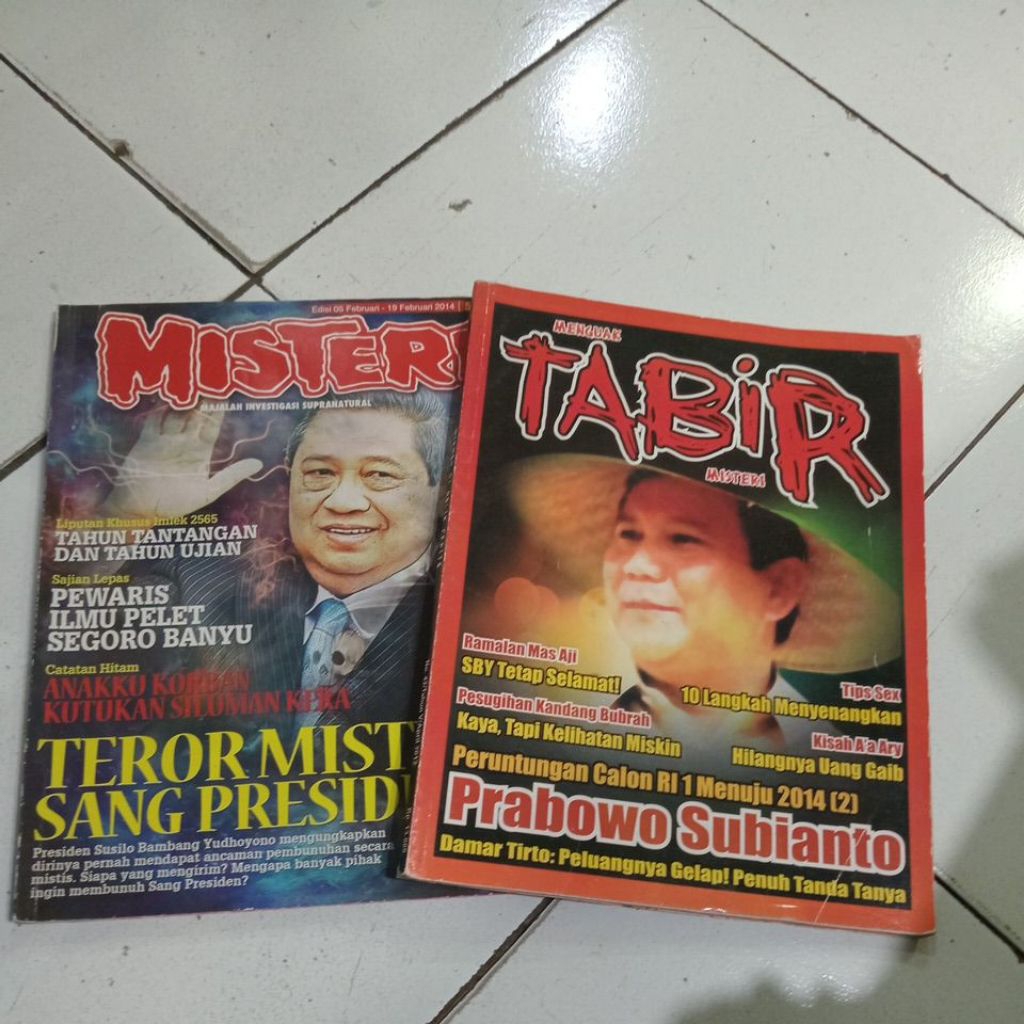 2 MAJALAH MISTERI/TABIR 2014/2012 BUKU BEKAS