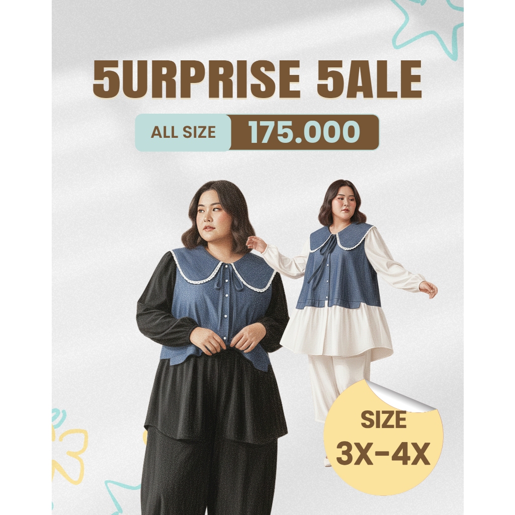 Bigissimo - Back To Work Sale SERBA DISKON 1 HARGA | Blouse Atasan Tunik Wanita 3X - 4X Bigsize Jumb