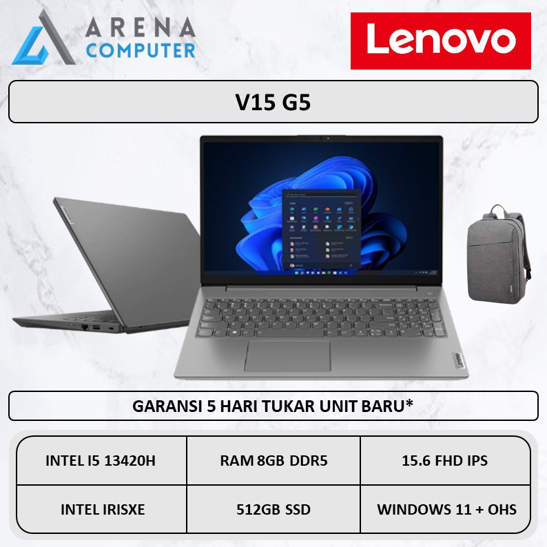 Lenovo V15 G5 Intel I5 13420H | 8GB RAM 512GB STORAGE | 15.6" FHD IPS Display | Windows 11 + Office 
