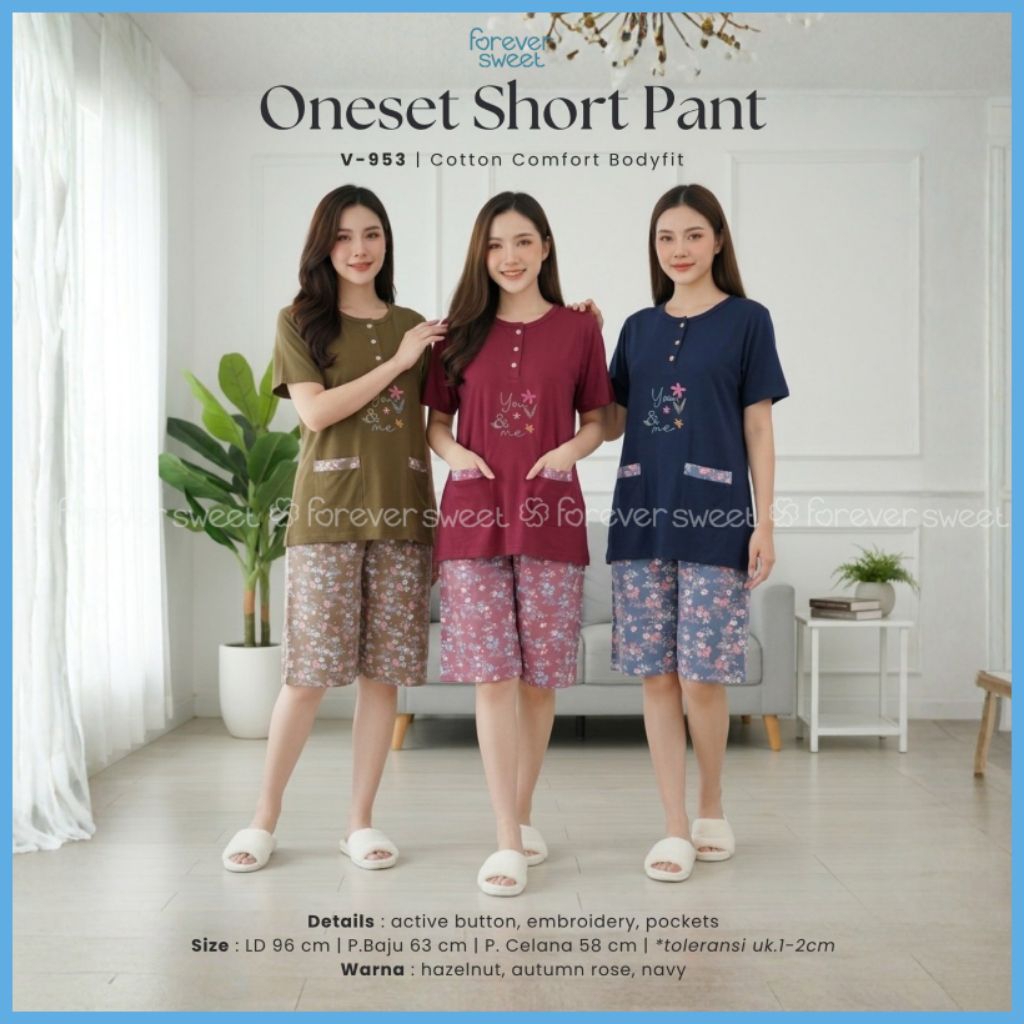 FOREVER SWEET SETELAN BAJU TIDUR PENDEK