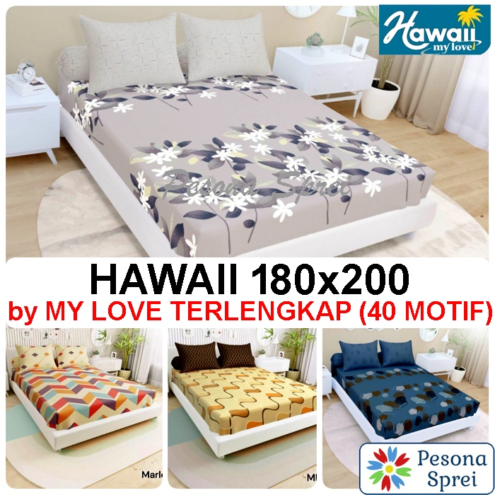 SPREI MY LOVE 180x200 HAWAII / SPREI MY LOVE KING HAWAII / SPREI HAWAII 180x200 by MY LOVE