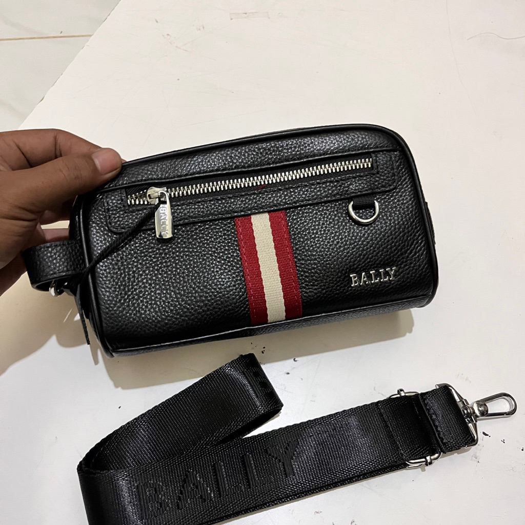 Tas Pouch pria ada tali panjang tas Pouch kulit aslii pria