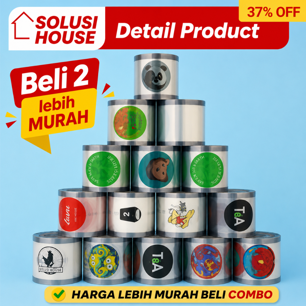 Segel Gelas Cup Sealer Tebal | Tutup Plastik Lid Cup untuk Usaha Minuman/1200/2000 pcs