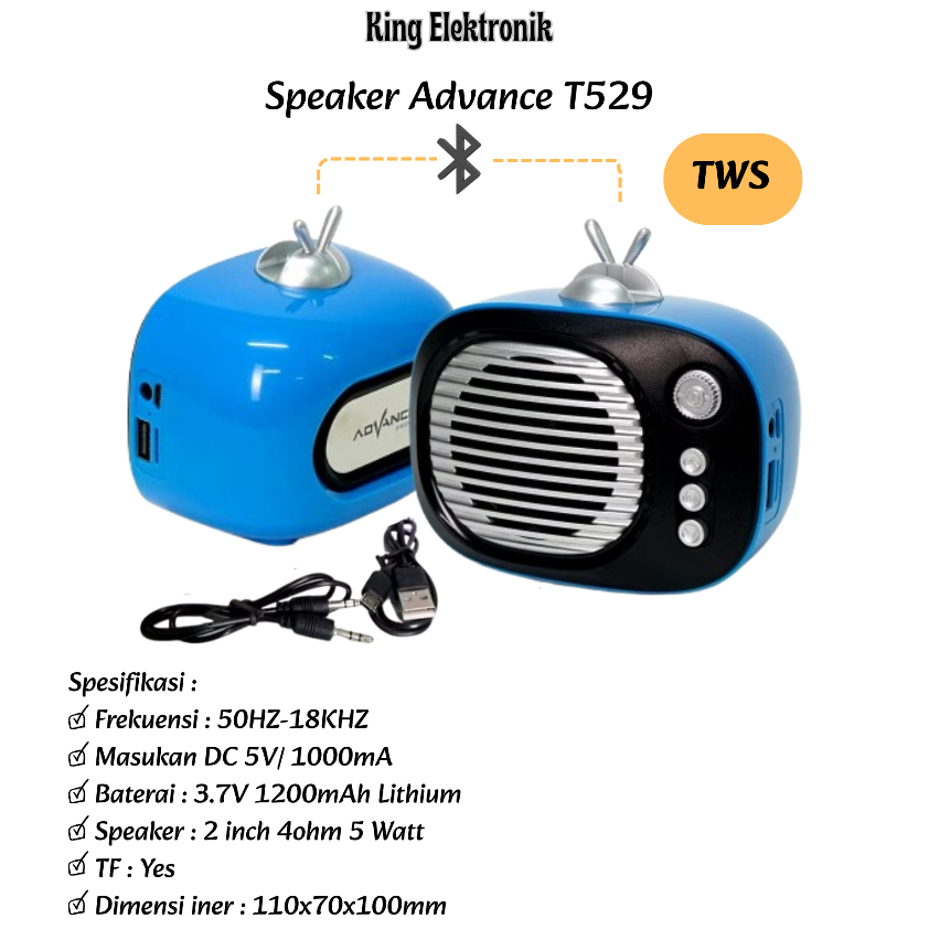 Speaker Bluetooth Music Box Speaker Retro Advance T-529
