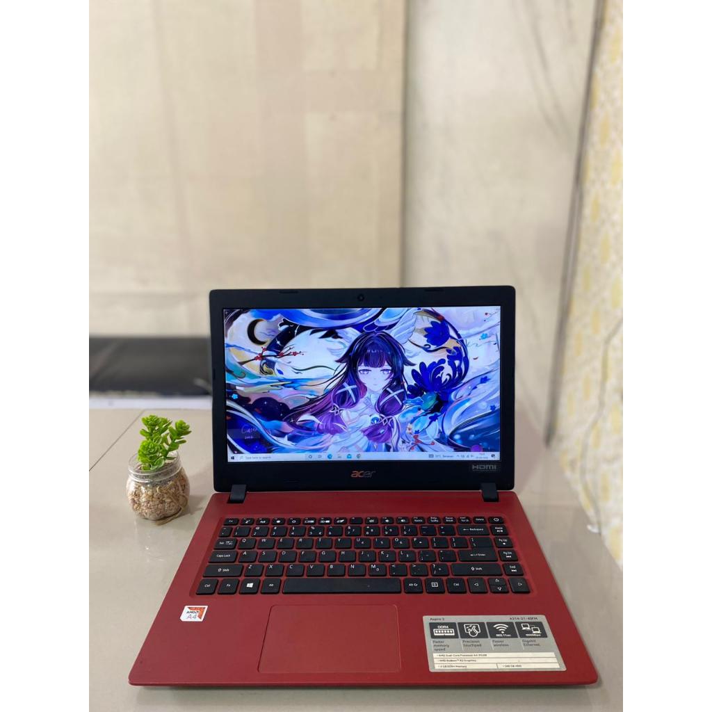 ACER ASPIRE 3 A314-21-40FM (MERAH) AMD A4-9120E  AMD RADEON R3 GRAPHICS RAM 8GB HDD 500GB