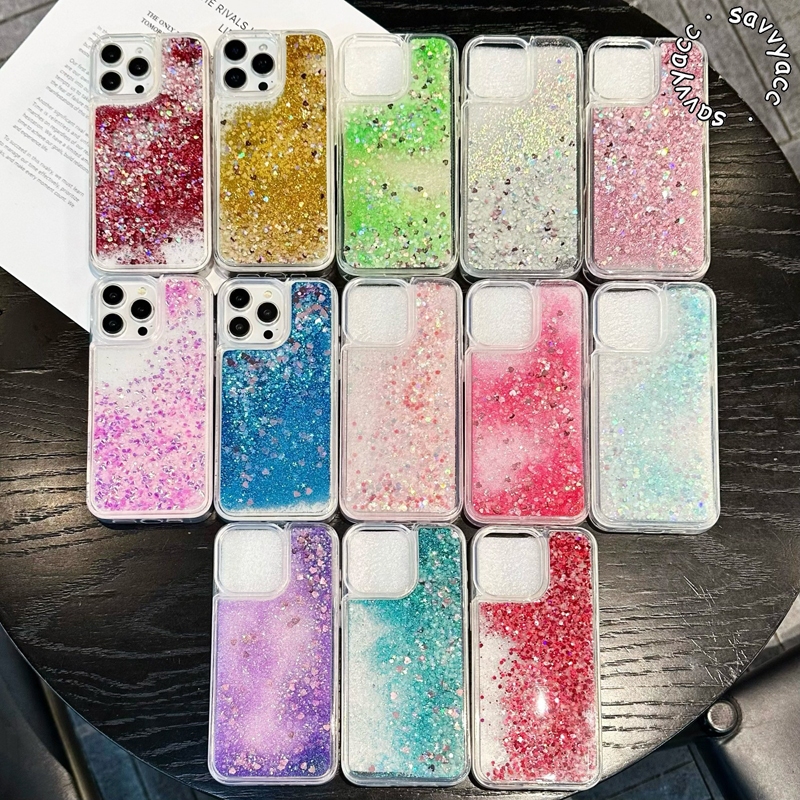 WATER GLITTER QUICKSAND GLOW IN THE DARK CASE FOR SAMSUNG A22 A24 A26 A32 A33 A34 A35 36 A37 A50 A51