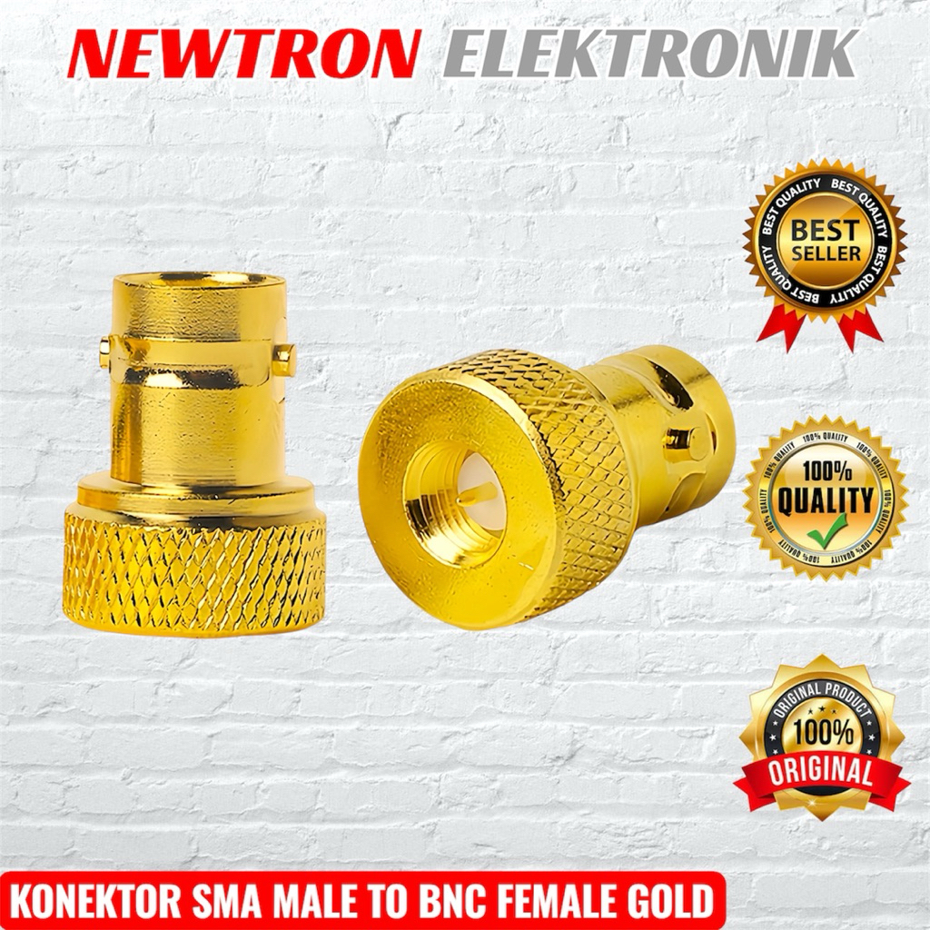 Konektor SMA Male To BNC Female Gold untuk Antena HT Weierwei VEV V8 Plus V8Plus Compatible Firstcom