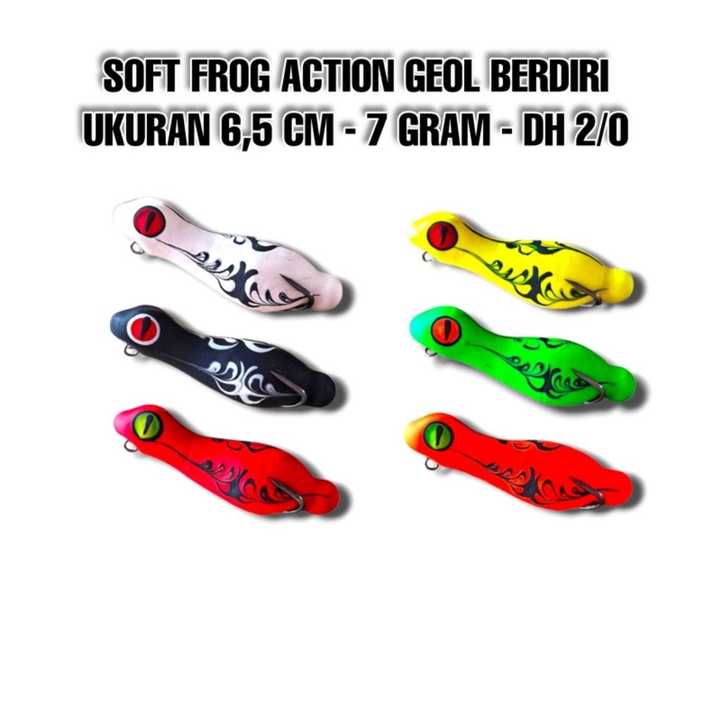 SOFT FROG GEOL 6,5CM BERDIRI UMPAN CASTING GABUS DAN TOMAN