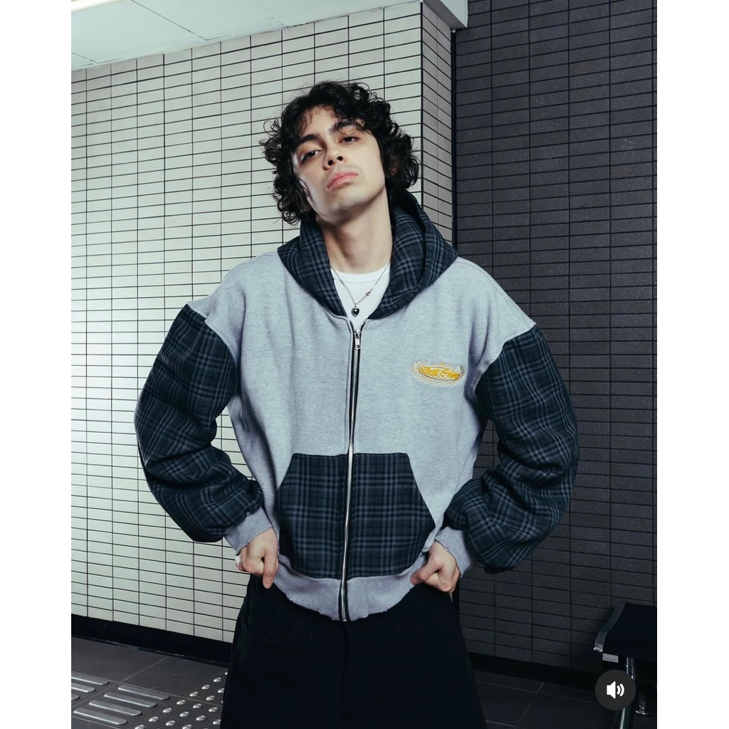 DRIFT COLONY DRICO GREY PHASE ZIPP HOODIE
