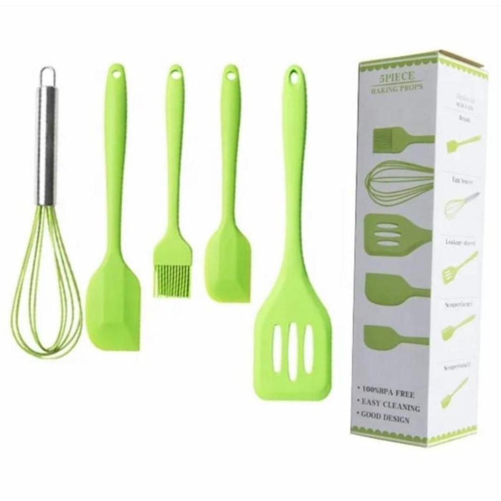 Spatula Set Alat Masak 5 in 1 Sutil Silicon