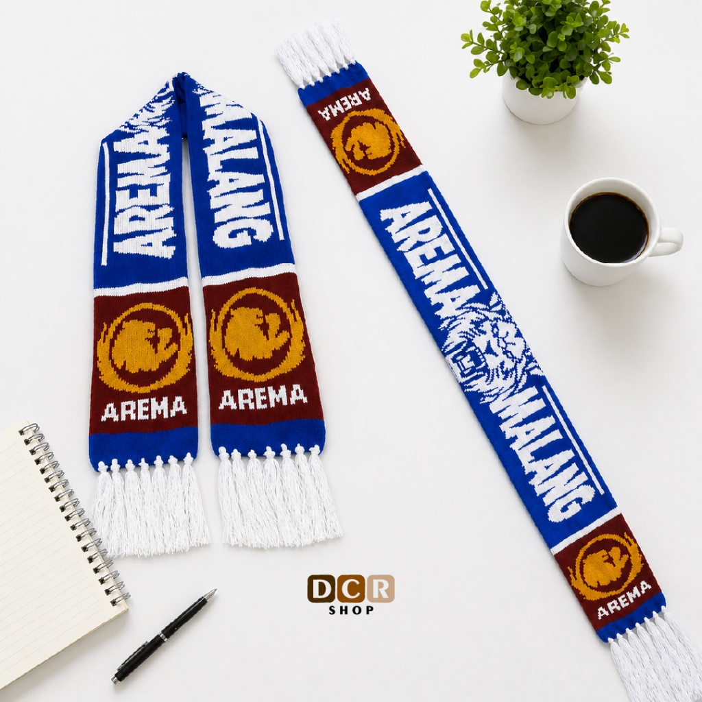 Syal Rajut Arema FC Knit Tebal | Syal Aremania Malang Hangat & Stylish