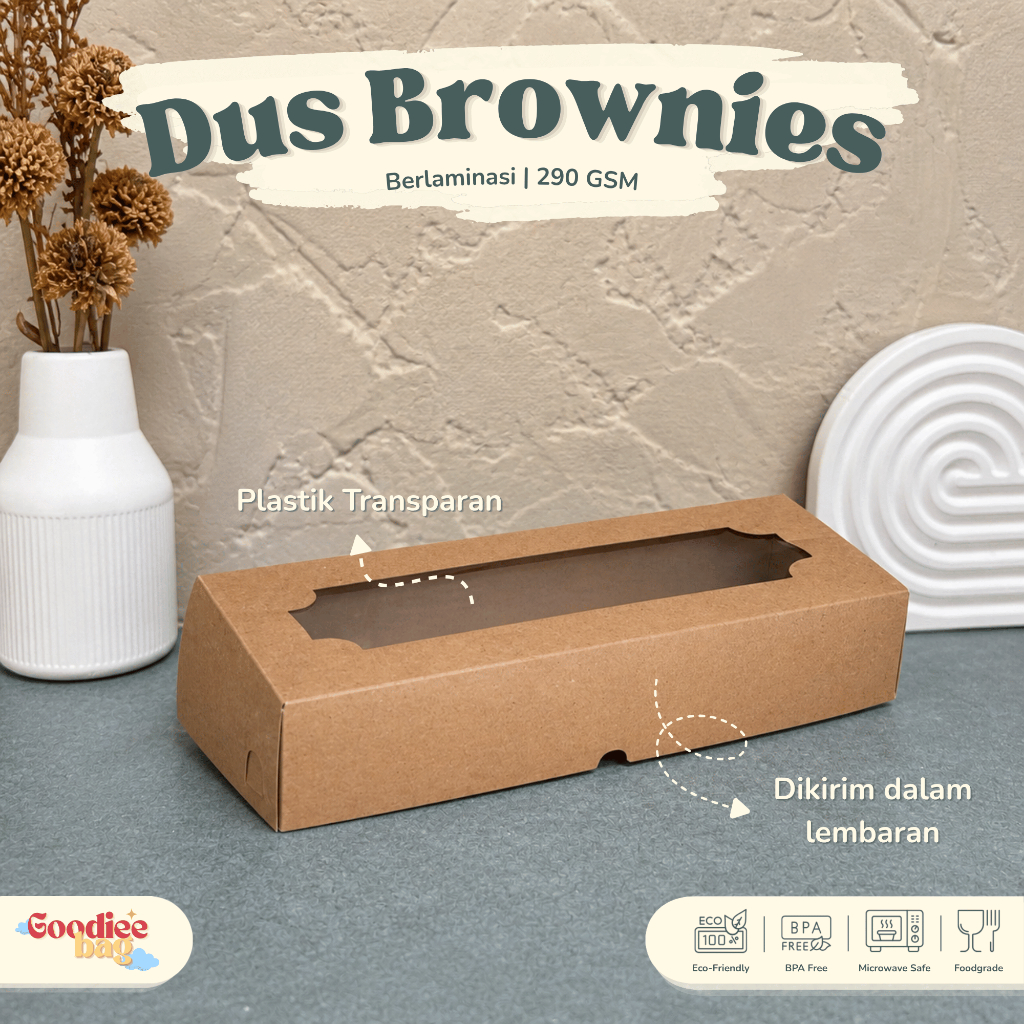 Dus Brownies / Dus Bronis / Dus Kue / Kemasan Brownies Transparan