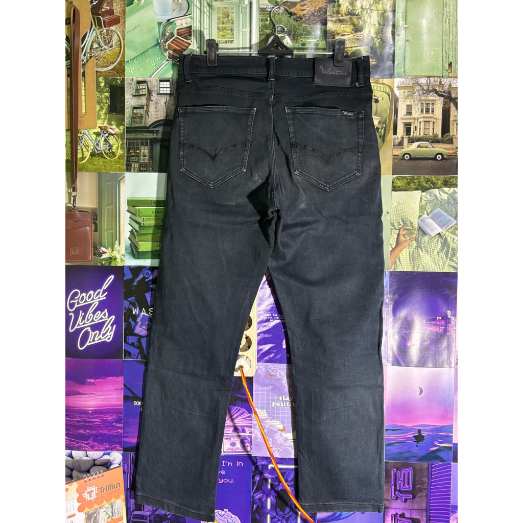 Valentino Black Washed Regular Jeans Size 32 Preloved