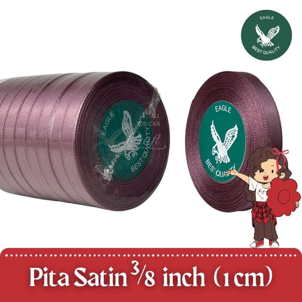 Pita Satin Eagle 3/8 Inch = 1 CM pita buket pita wisuda pita hampers pita kado