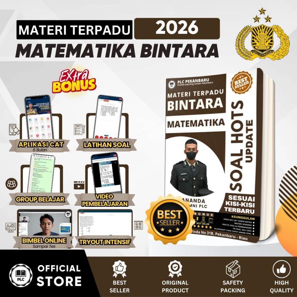 Buku MTK Bintara POLRI 2026 Soal HOTS + Pembahasan Lengkap PLC