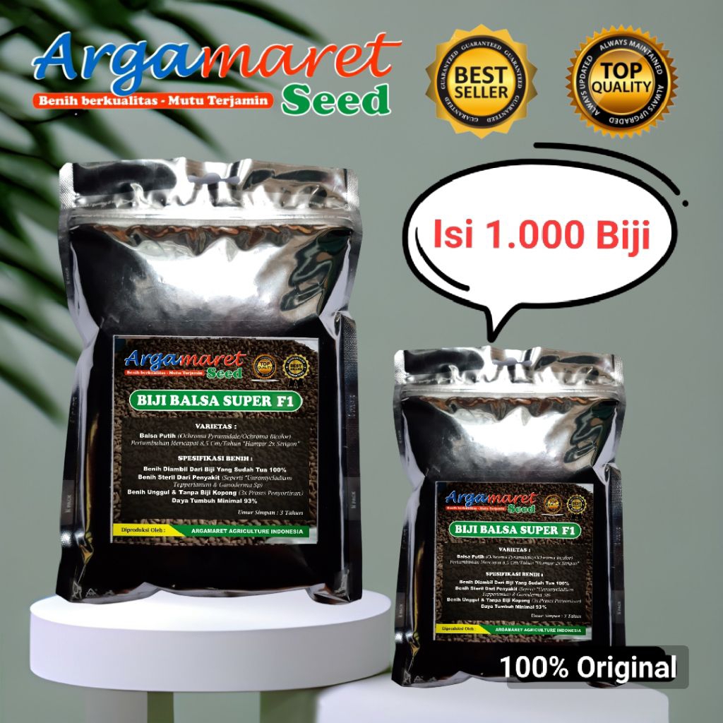 1.000 Biji Balsa Super F1 - Biji Kayu Balsa Ochroma Pyramidale - Benih Pohon Balsa Unggul