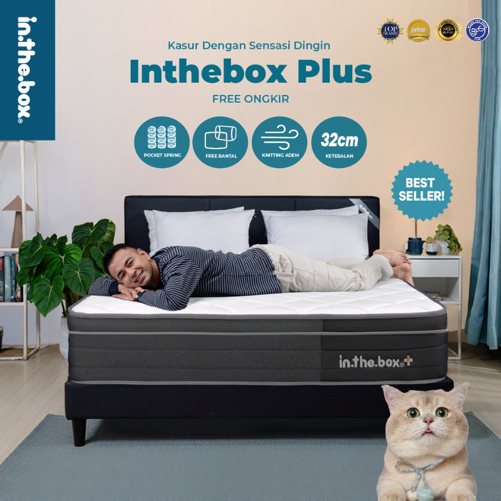 Kasur SpringBed INTHEBOX PLUS (Plush Top) - FREE Bantal | Ukuran 90x200, 100x200, 120x200, 140x200, 