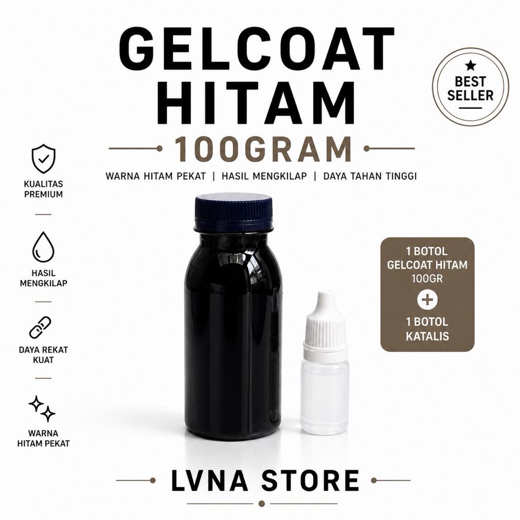 GELCOAT HITAM KHUSUS CARBON 100 gram