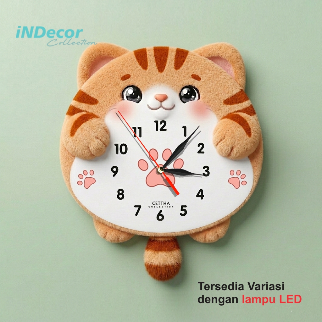 Jam Dinding Kucing Lucu Dekorasi Ruang Tamu | Jam Dinding Minimalis | Jam Dinding Kartun Unik 3D