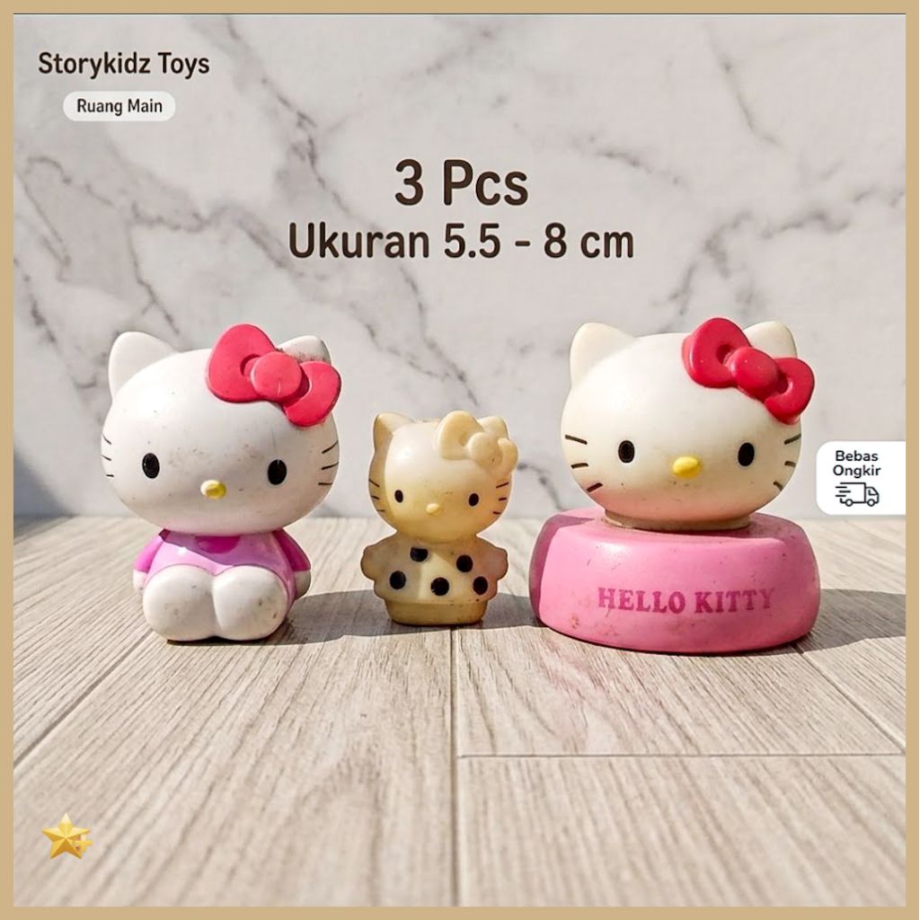 Mainan Hello Kitty Preloved Set Figure Lucu Koleksi Anak Perempuan