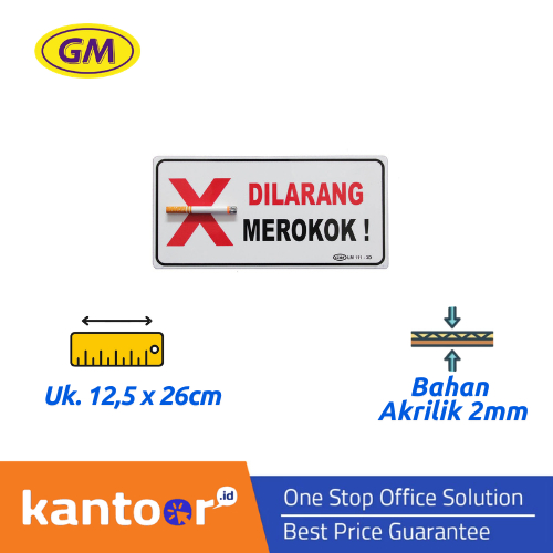 GM LABEL 3D DILARANG MEROKOK LM-111 MEDIUM