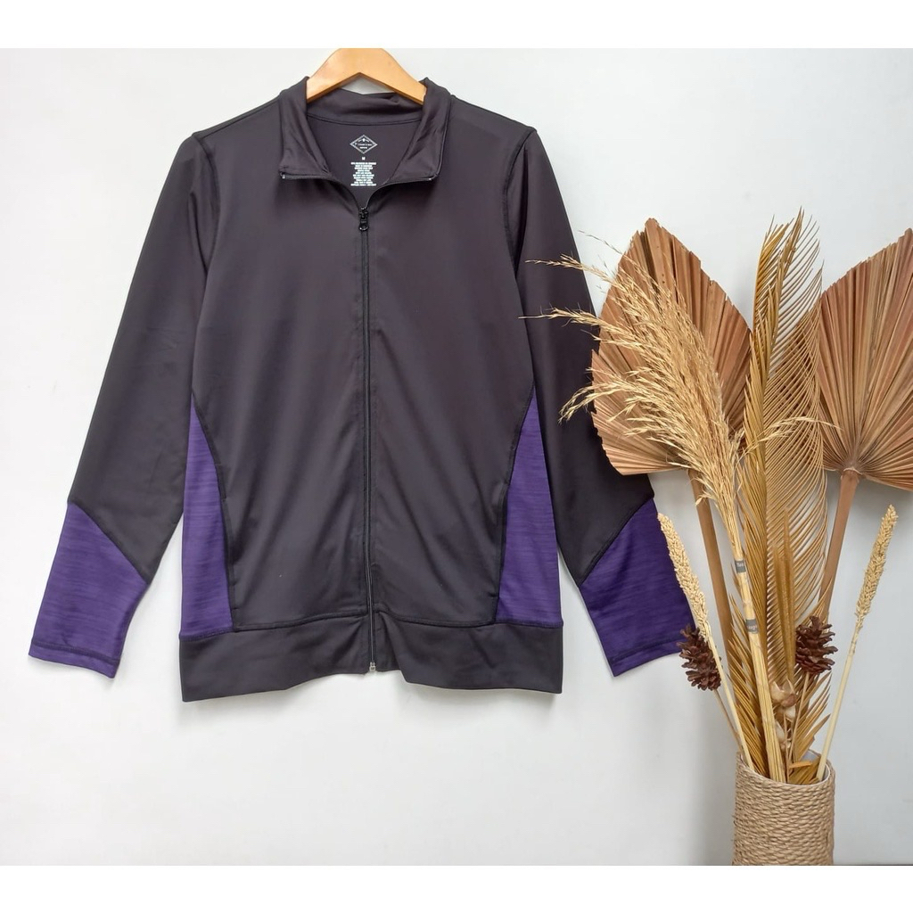 St. John’s Bay Active Womens Mock Neck Black Purple