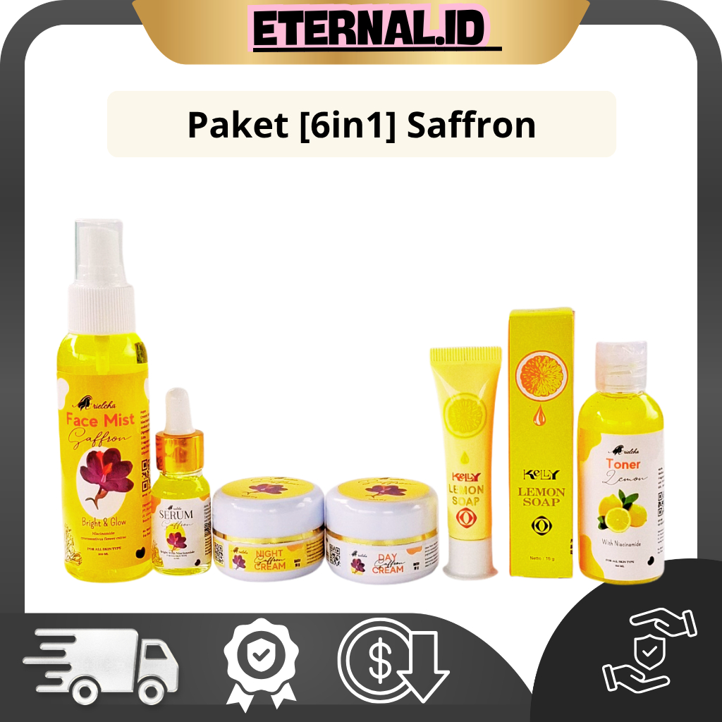Cream Siang Malam + Facemist + Serum + Toner Ekstrak Lemon + Kelly Lemon Soap 15gr Original