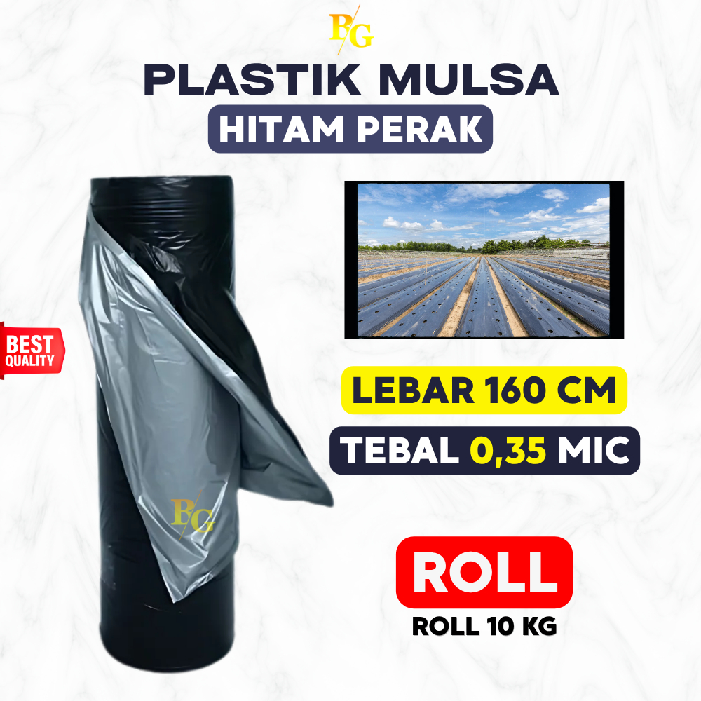 Plastik Mulsa 1 Roll Lebar 160 Cm Mulsa Hitam Perak