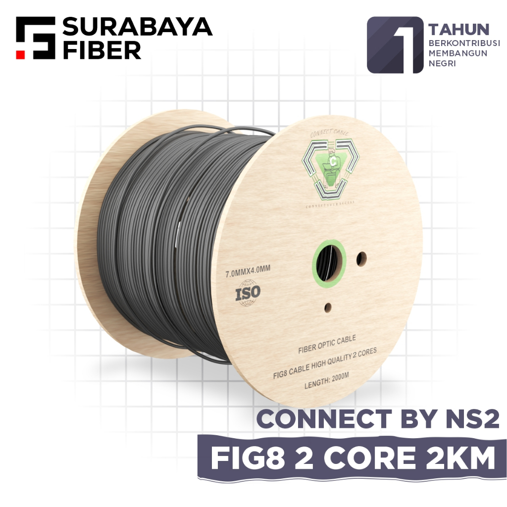 Kabel FI8 8 Connect Cable 2 Core 2KM / 1KM SM G652D 7.25x4.25mm - Kabel Backbone FTTH 2C - Figure 8