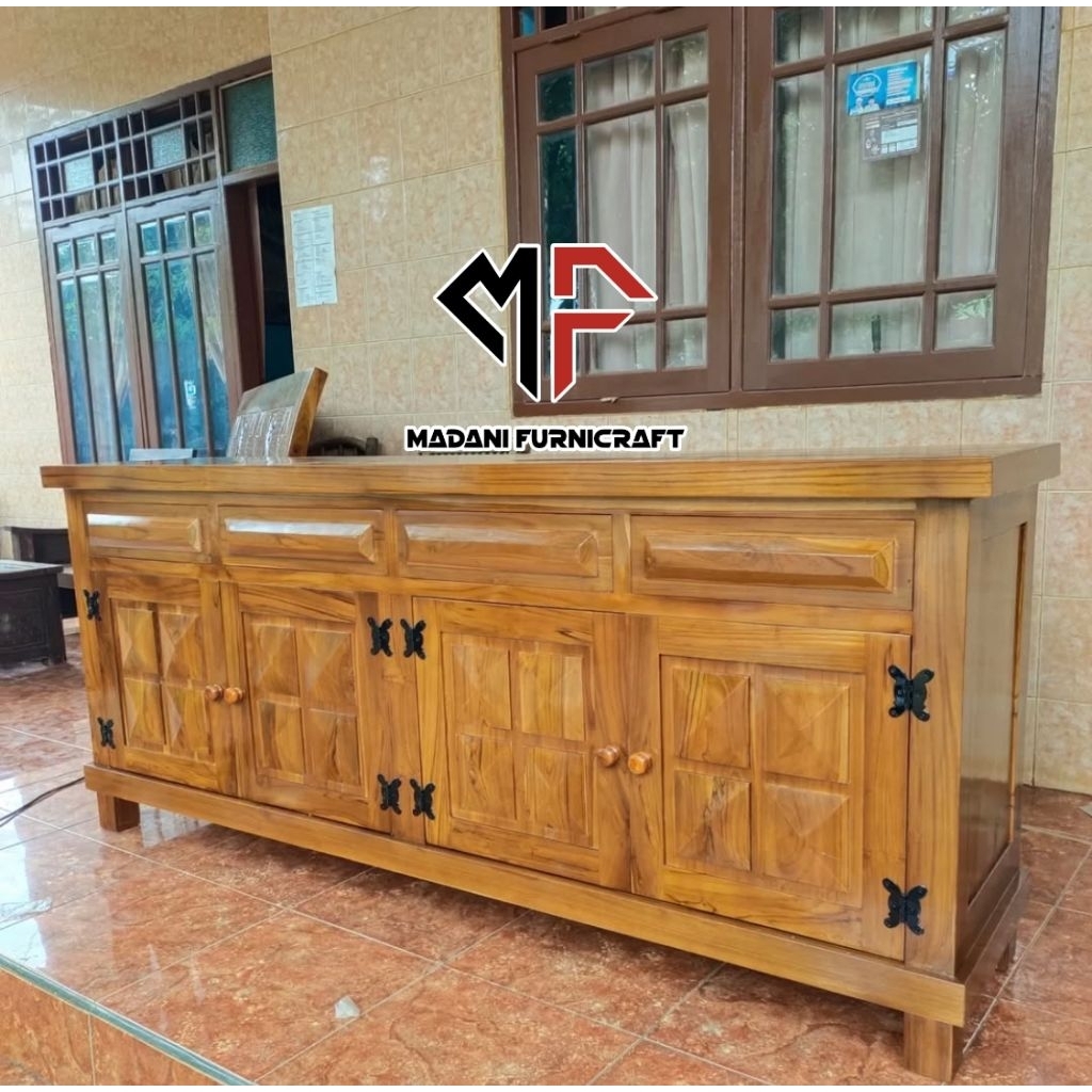 BUFET DIAMOND KAYU JATI - BUFET MINIMALIS KAYU JATI