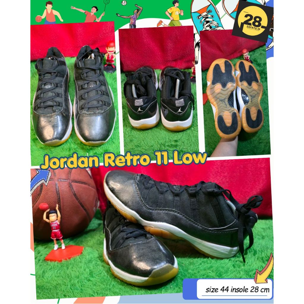 Sepatu Basketball, Badminton, Volleyball, Running, Training size 44 Insole 28cm - minus