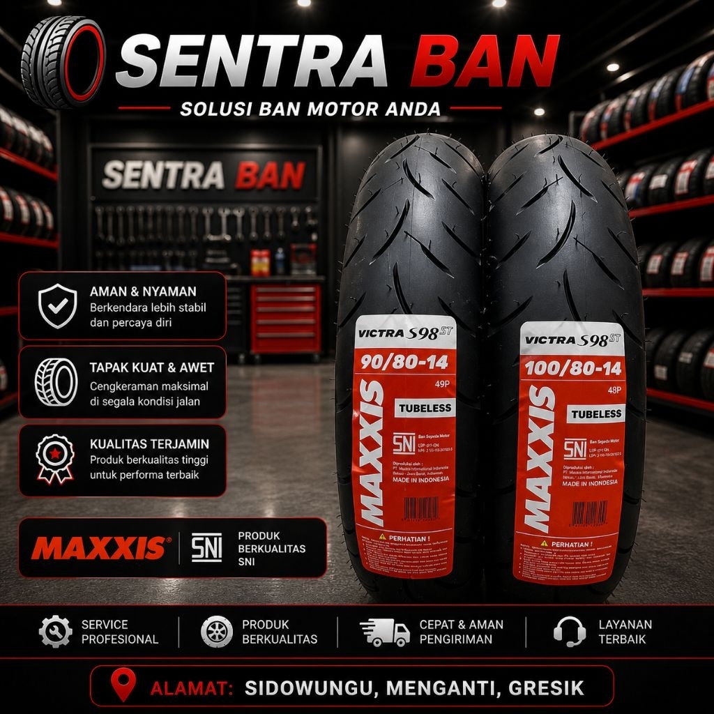 BAN MAXXIS VICTRA 100/80-14 TUBLES// BAN MAXXIS VICTRA 90/80-14 TUBLES// BAN VARIO 125// BAN MAXXIS 