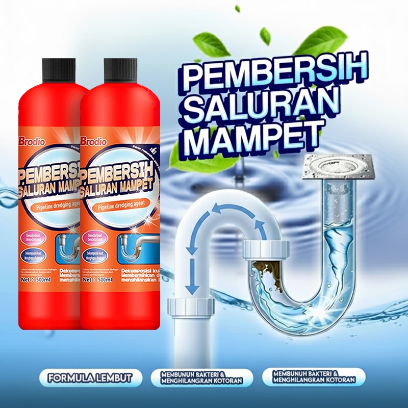 Brodio Cairan Anti Sumbat 500 Gram - Pelancar Pipa - Anti Sumbat Wc - Cairan Wc Mampet - Pelancar Wc
